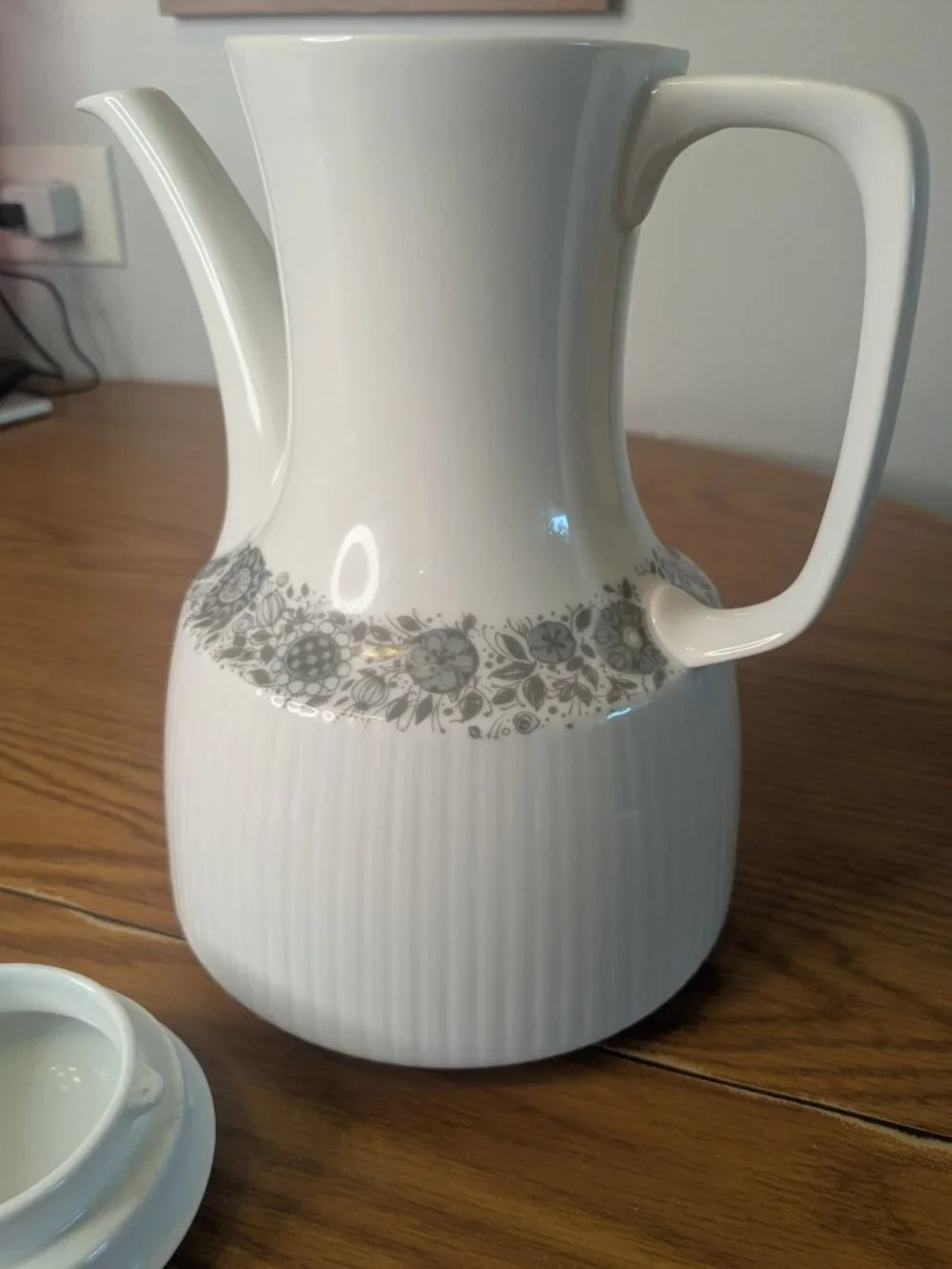rosenthal studio linie retro midcentury modern white porcelain floral teapot 8